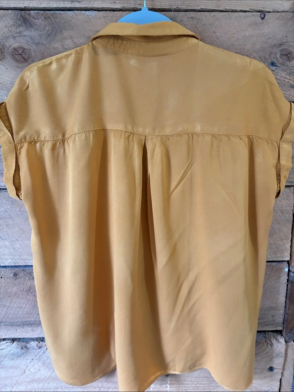 Rose & Olive Golden Mustard Short-Sleeve Button-Front Top